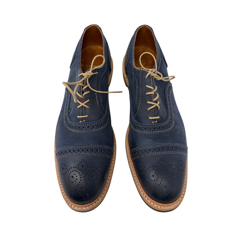 Allen Edmonds Strandmok Cap Toe oxfords shoes 11D EUC blue leather lace up
